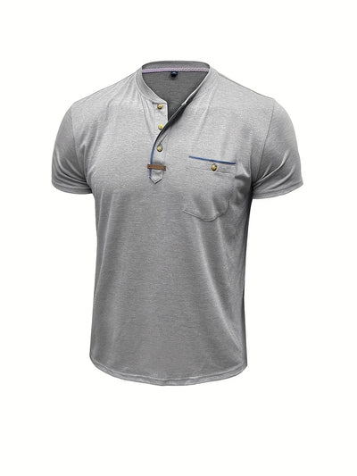 Magnus - Elegant T-skjorte med rund hals og lomme