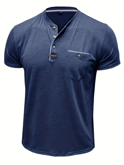Magnus - Elegant T-skjorte med rund hals og lomme