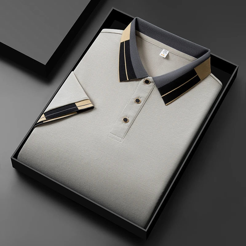William - Poloshirt med kontrastfargede flater