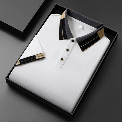 William - Poloshirt med kontrastfargede flater
