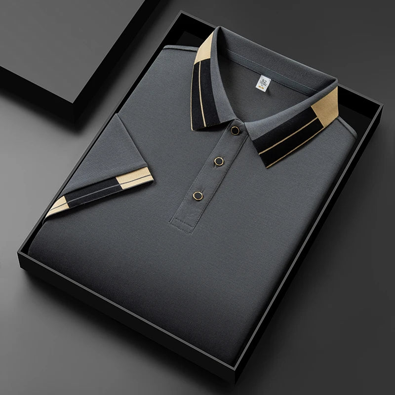 William - Poloshirt med kontrastfargede flater