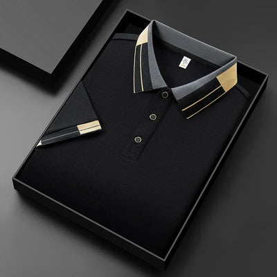William - Poloshirt med kontrastfargede flater