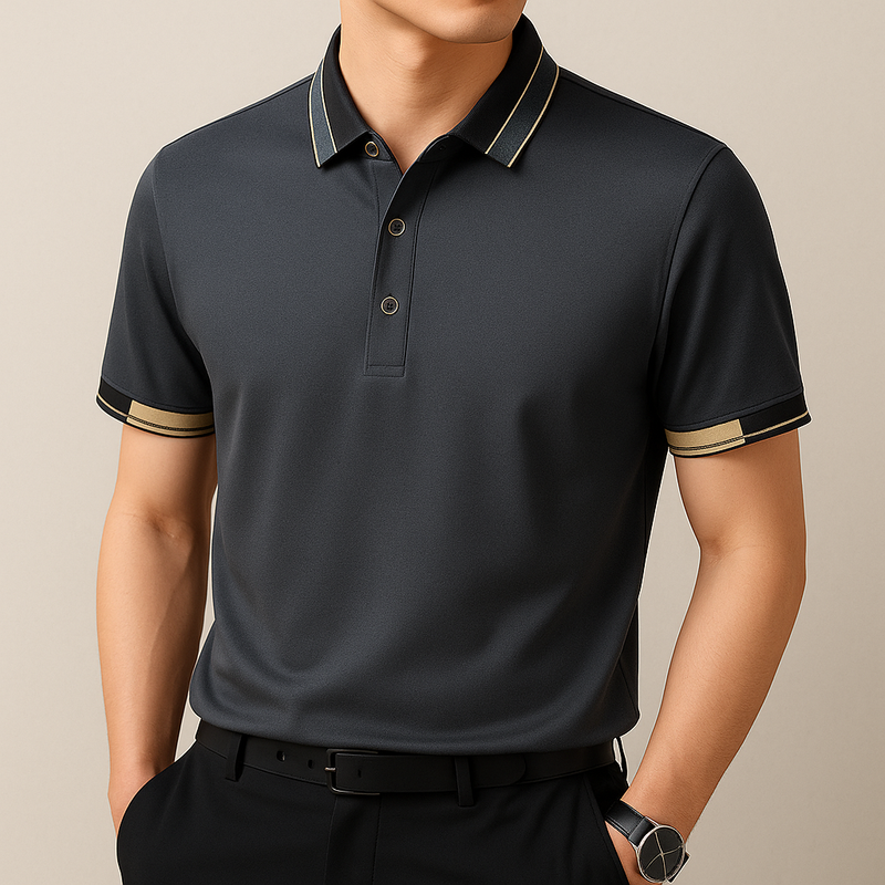 William - Poloshirt med kontrastfargede flater