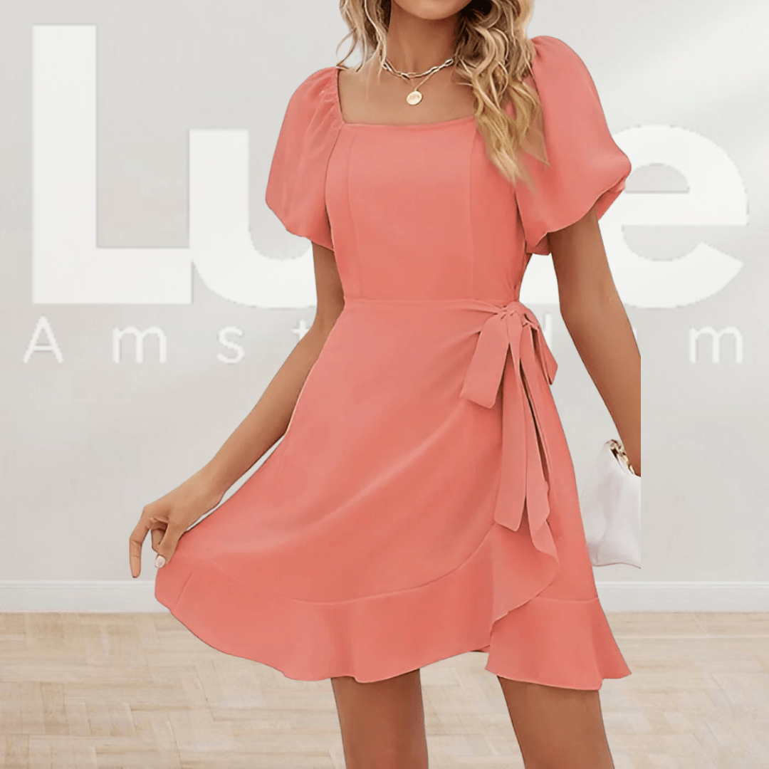Tess | Elegant Inkleidekjole med Sløyfe og Pufferm sleeves