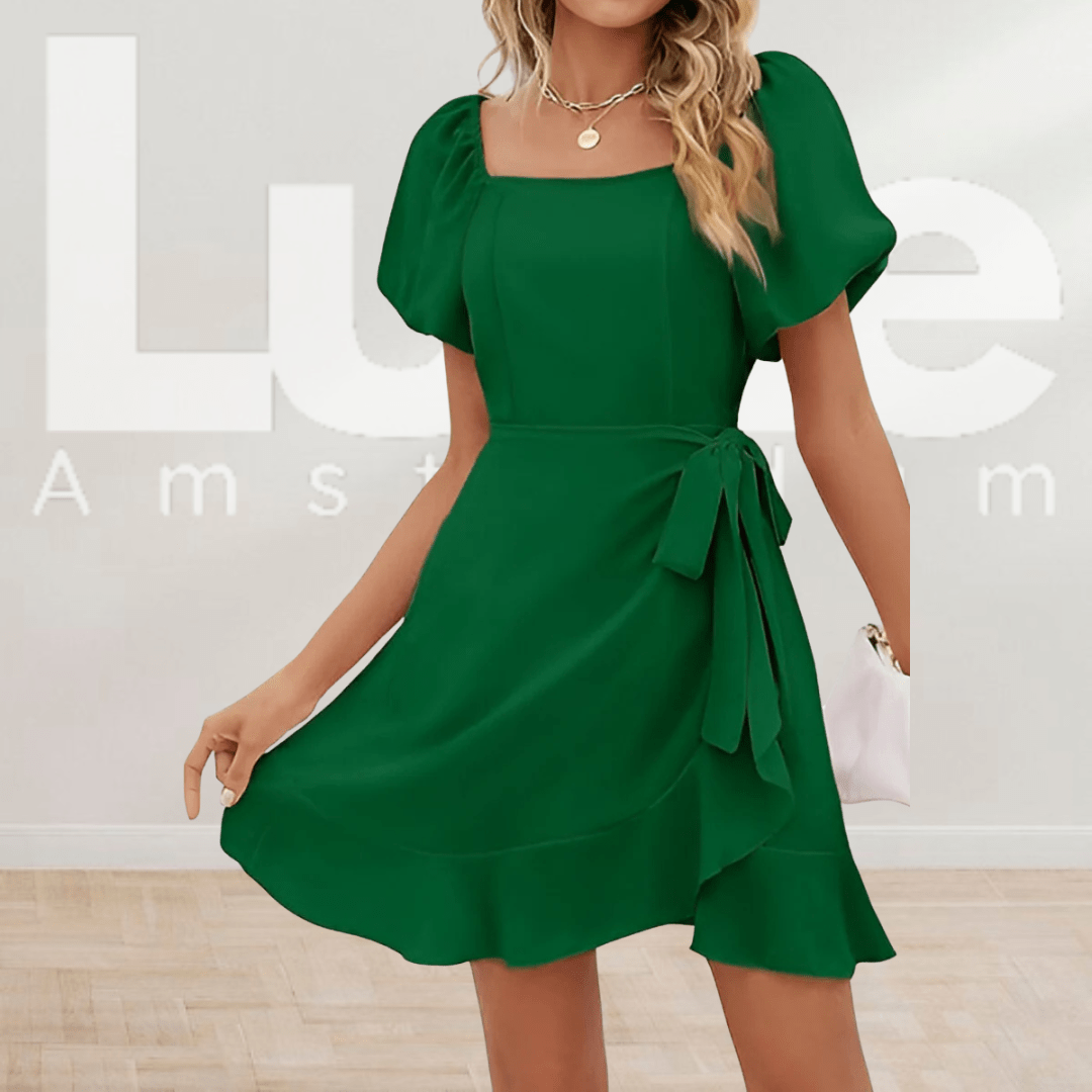 Tess | Elegant Inkleidekjole med Sløyfe og Pufferm sleeves