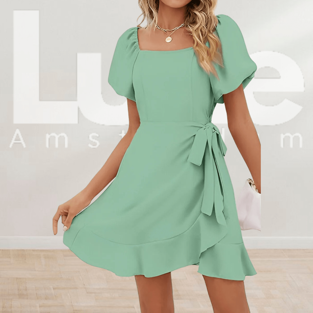 Tess | Elegant Inkleidekjole med Sløyfe og Pufferm sleeves