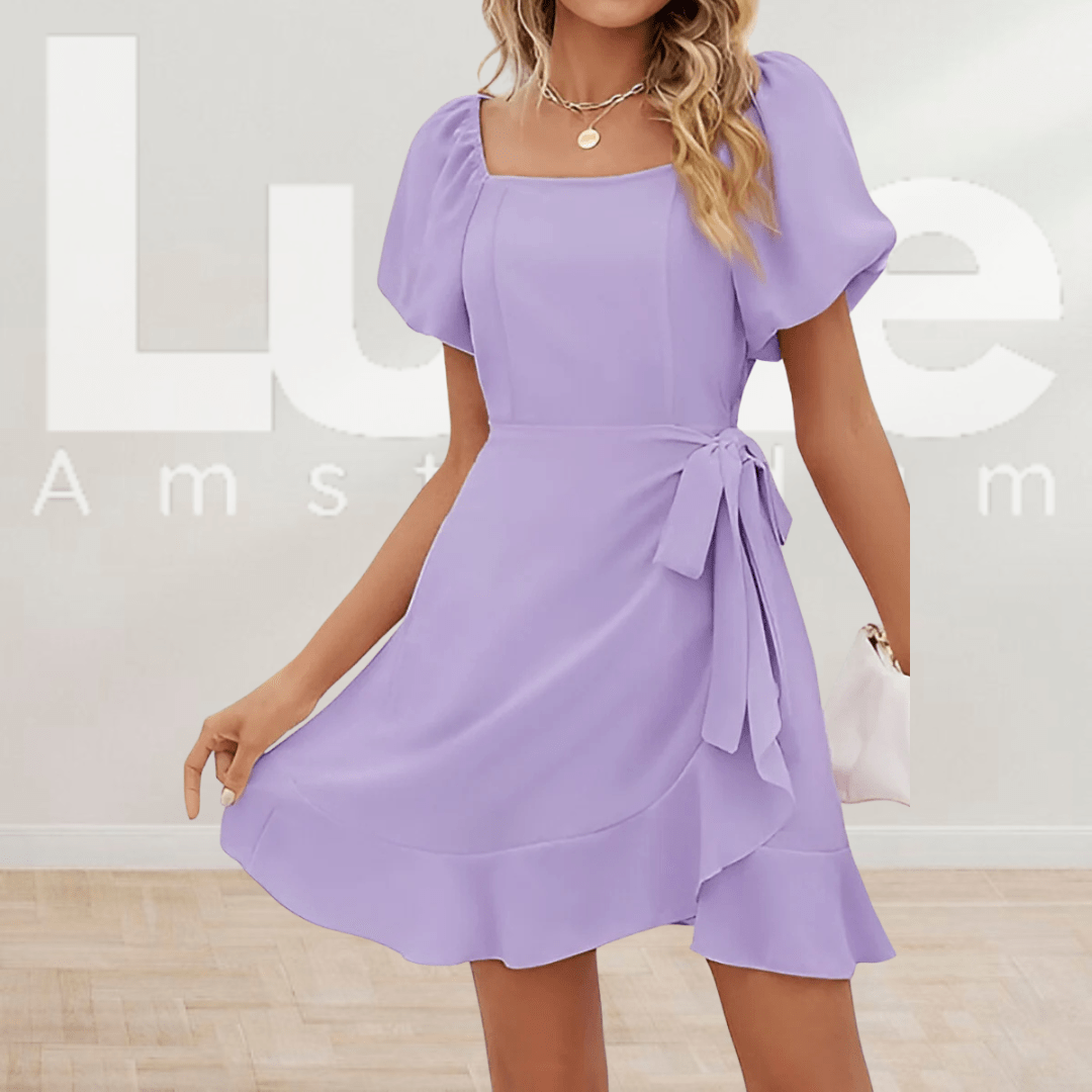 Tess | Elegant Inkleidekjole med Sløyfe og Pufferm sleeves